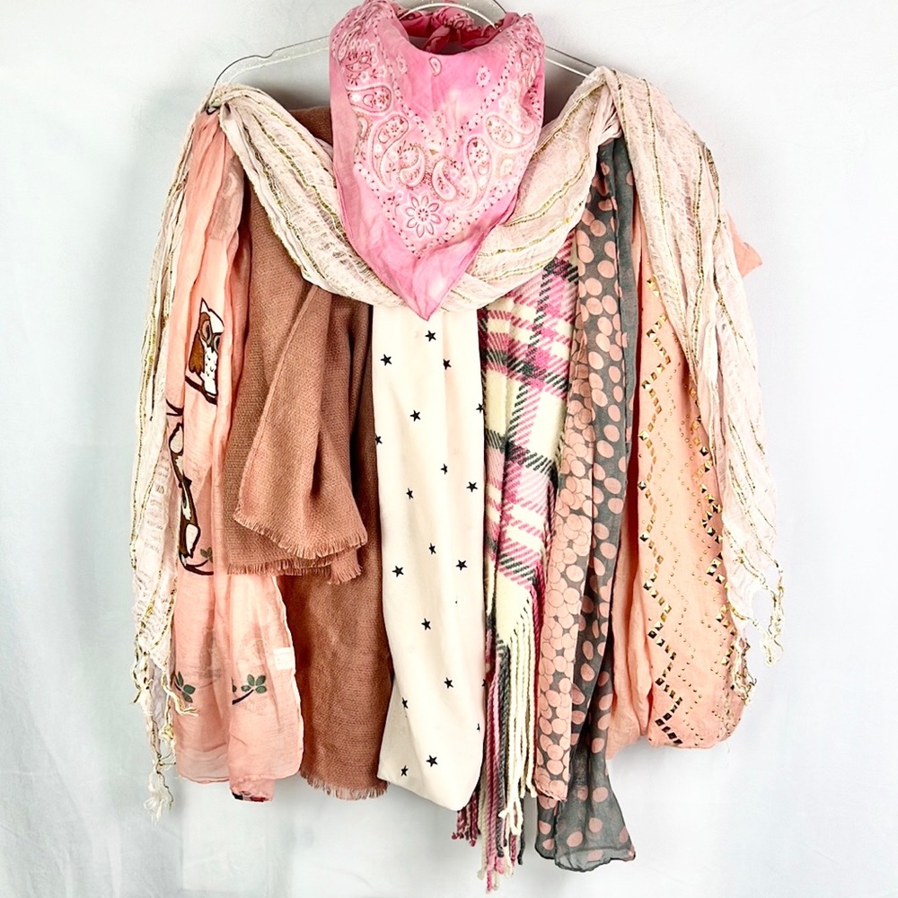 🎀🌹Rose Pink Blends Collection BUNDLE of 8 Scarves🌹🎀